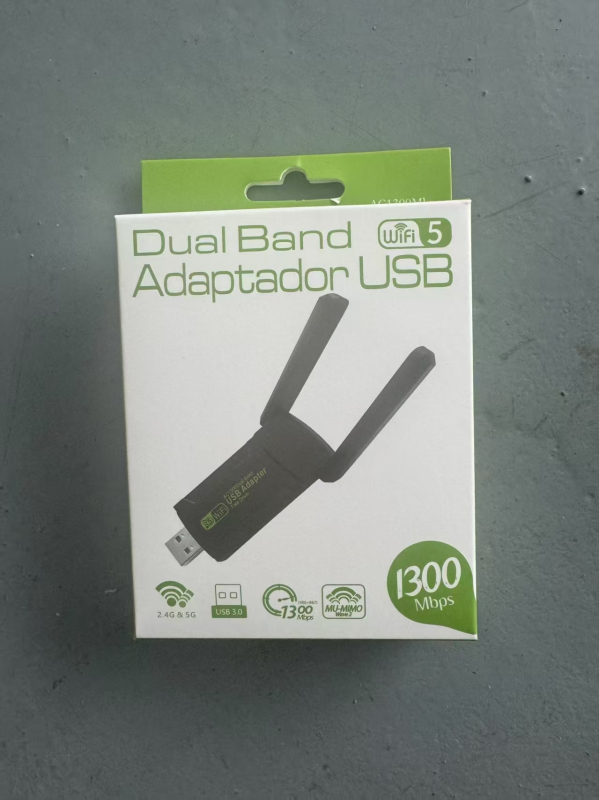 Cardă de rețea wireless USB, fără driver, dual-band 1300 Mbps, 2,4 GHz/5 GHz, interfață USB, suport 802.11b/g/n