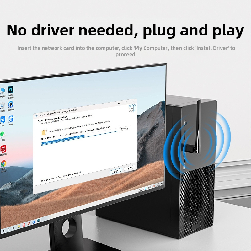 Samzhe WRA30 USB Wi-Fi 6 mrežni adapter za stolno računalo i prijenosno računalo