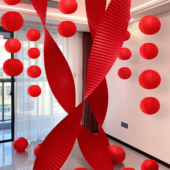 Decor de fundal cu felinare din hârtie – decor festiv pentru Festivalul Primăverii, accesorii pentru aranjarea scenei Laiyue (Model ZH979-75ZS-DL)