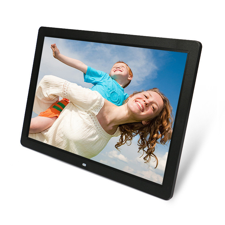 Cadru foto digital de reclamă cu ecran HD, suport video 1080P, comutare orizontală și verticală a ecranului, montaj pe perete, suport pentru memorii (carduri/ USB), redare muzică și video