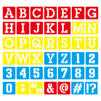 DIY șablon pentru pictură pentru copii din PET: forme geometrice, litere engleze și mandala