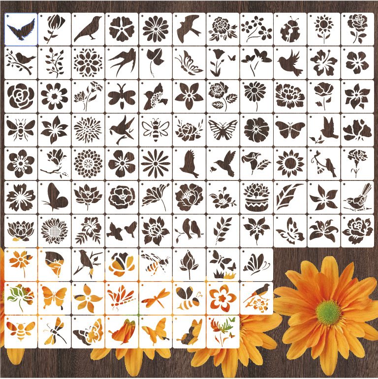 DIY șablon pentru pictură pentru copii din PET: forme geometrice, litere engleze și mandala