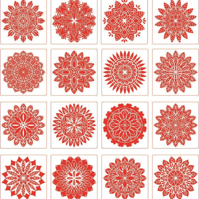 DIY șablon pentru pictură pentru copii din PET: forme geometrice, litere engleze și mandala