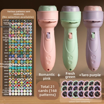 Dječja LED projekcijska svjetiljka-igrač s edukacijskim funkcijama za prepoznavanje znakova; plastična konstrukcija, za djecu 4–6 godina