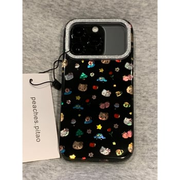 Калъф за телефон в твид стил с котешки мультяшен дизайн, силикон, защита от изпускане, релефен дизайн