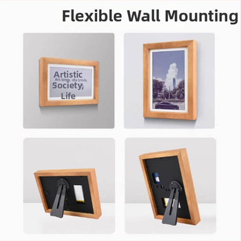 ACEP7 digitálny rám na fotky s E Ink displejom, vstavaným RTC a rámom zo masívneho dreva