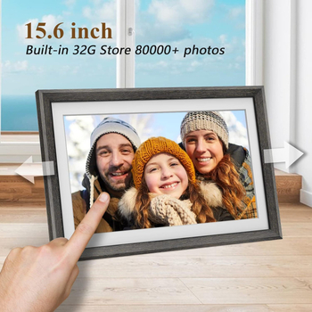 Ramă digitală foto cu touchscreen, 32GB, Wi‑Fi, ecran HD 1280x800, suport card TF