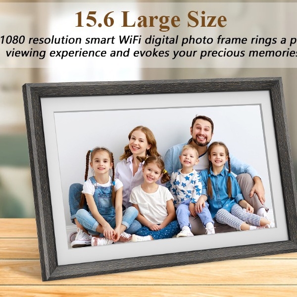 Ramă digitală foto cu touchscreen, 32GB, Wi‑Fi, ecran HD 1280x800, suport card TF