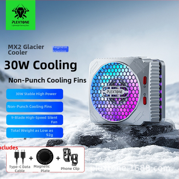 Plextone MX2 Mobilný herný chladič – 30W polovodičové chladenie, rýchle chladenie, stabilná snímková frekvencia, Type-C rozhranie