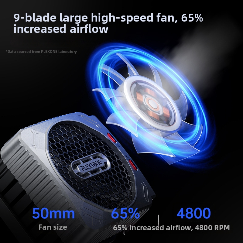 Plextone MX2 Mobilný herný chladič – 30W polovodičové chladenie, rýchle chladenie, stabilná snímková frekvencia, Type-C rozhranie