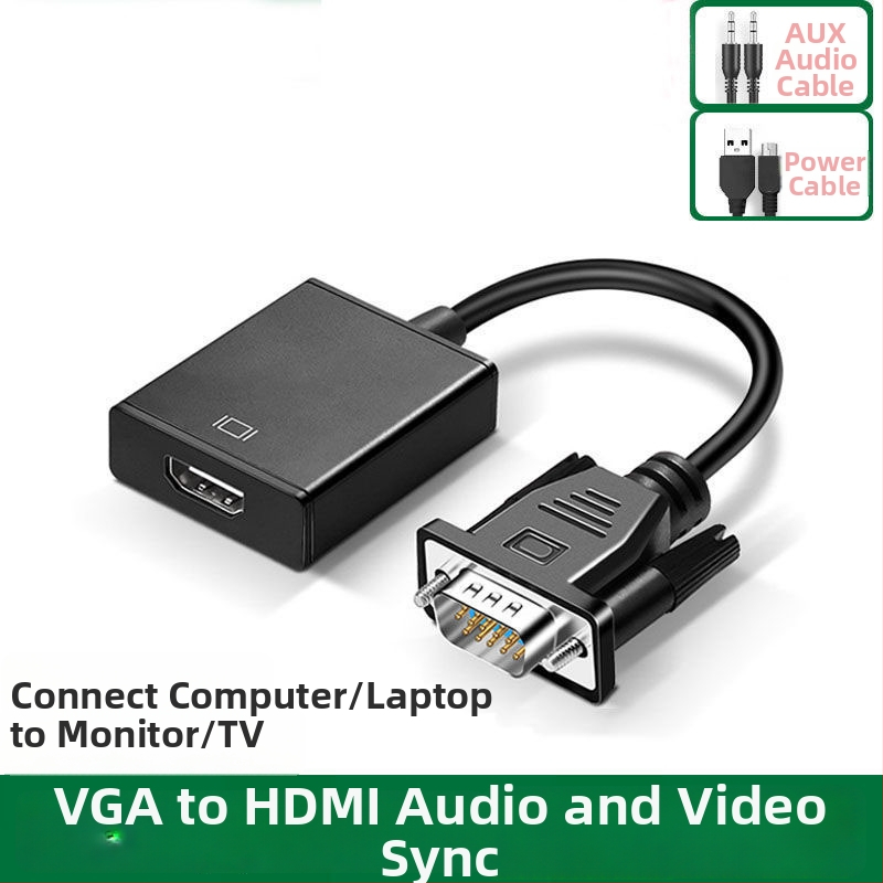 VGA to HDMI adaptér, model Vga to hdmi, pre TV/monitor, nepodporuje diaľkové zapnutie