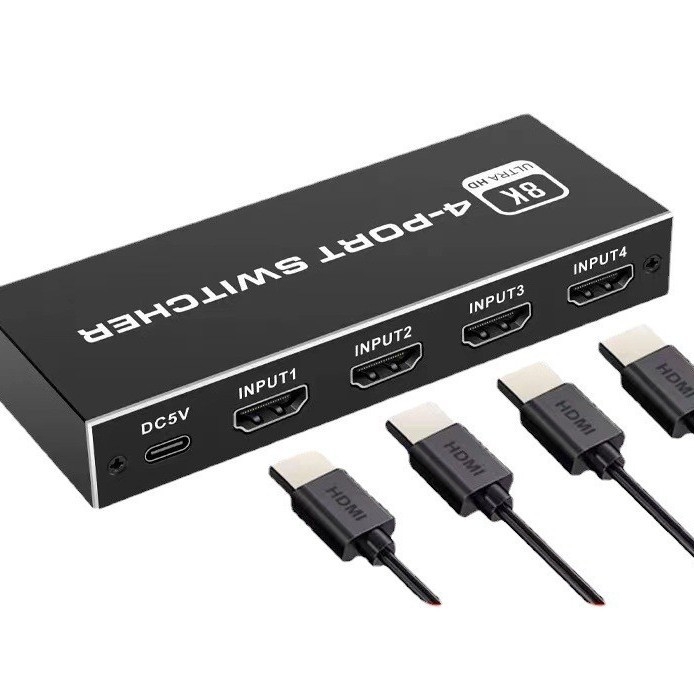 HDMI prekidač 8K60Hz, 5/4 ulaza u 1 izlaz, automatsko prebacivanje na 4K120Hz, kabel dužine 5 m