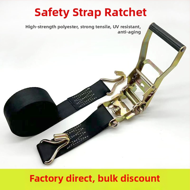 Napínač bezpečnostného pásu do auta – Polyester; Dĺžka na mieru; Ručný napínací mechanizmus; Nosnosť 5 ton; Šírka lana 4,8 cm