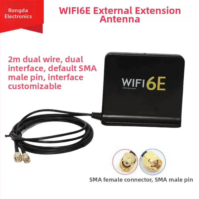 WiFi 6E externá predĺžovacia anténa pre stolný počítač, SMA konektor, vysoký zisk, dvojpásmová