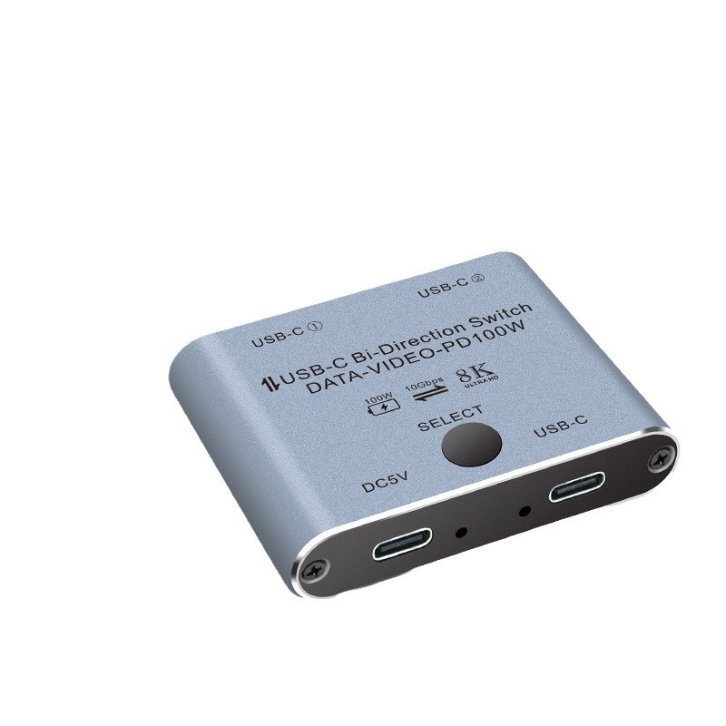 Comutator KVM Type-C 3.1 bidirecțional, două intrări într-o ieșire, interfață USB-C, Model USBC-201, 8K60Hz, Compatibil Windows 7, cablu 0,6 m