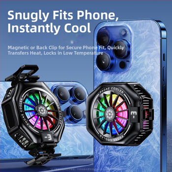 Μονάδα ψύξης κινητού με USB, συμβατή με 4.7–7.5 ιντσών, υλικό ABS + ice porcelain + κράμα αλουμινίου, φόρτιση κατά τη διάρκεια του παιχνιδιού