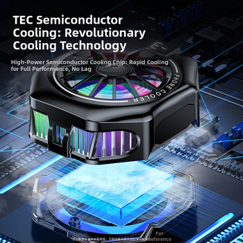 Μονάδα ψύξης κινητού με USB, συμβατή με 4.7–7.5 ιντσών, υλικό ABS + ice porcelain + κράμα αλουμινίου, φόρτιση κατά τη διάρκεια του παιχνιδιού