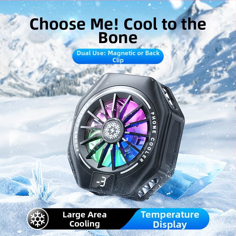 Μονάδα ψύξης κινητού με USB, συμβατή με 4.7–7.5 ιντσών, υλικό ABS + ice porcelain + κράμα αλουμινίου, φόρτιση κατά τη διάρκεια του παιχνιδιού