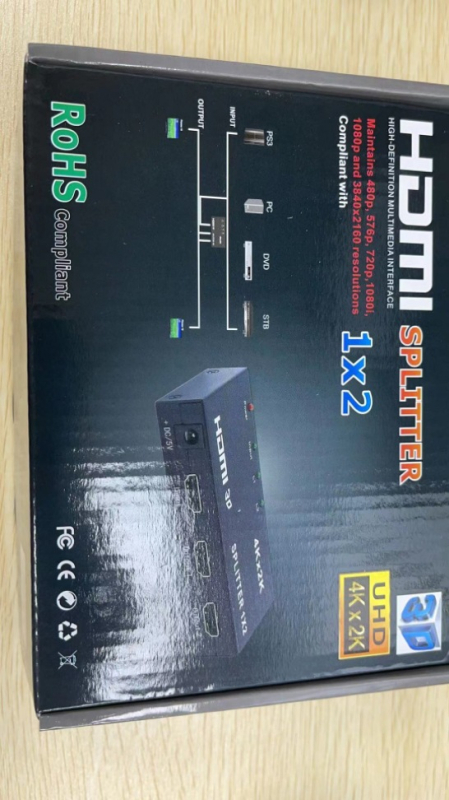 HDMI splitter 1x4 cu sursă de alimentare, 4Kx2K, distribuție 1 la 4 pentru afișare simultană