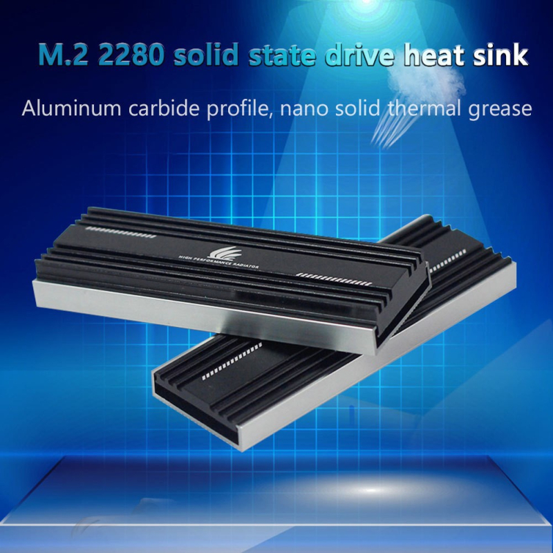 HS-001 aluminijski hladnjak za SSD, kompatibilan s M.2 2280 NVMe, s protukliznim dizajnom