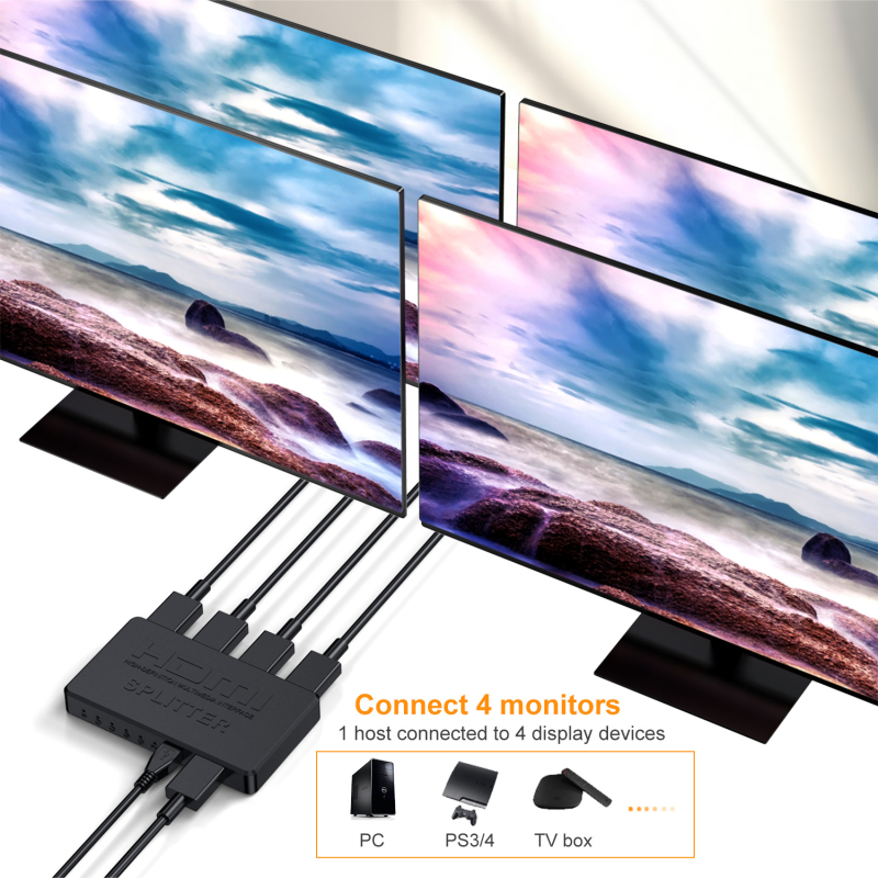 HDMI splitter 1x4 s podrškom za 4K30, daljinsko buđenje i upravljanje napajanjem