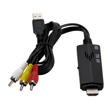 Adaptor HDMI către AV cu ieșiri RCA, 1080P, cablu de 1,1 m, suport pentru gestionarea alimentării