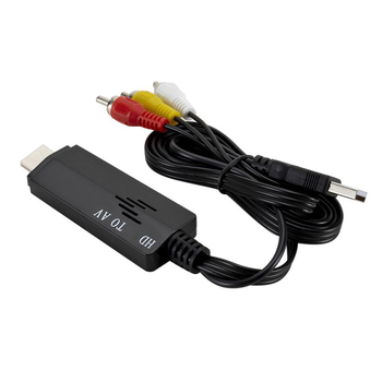 Adaptor HDMI către AV cu ieșiri RCA, 1080P, cablu de 1,1 m, suport pentru gestionarea alimentării