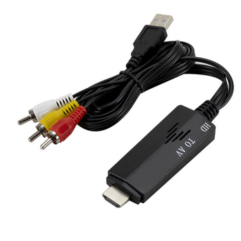 Adaptor HDMI către AV cu ieșiri RCA, 1080P, cablu de 1,1 m, suport pentru gestionarea alimentării