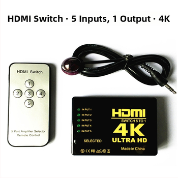 HDMI prekidač 5x1, 4K 30 Hz, s daljinskim upravljačem