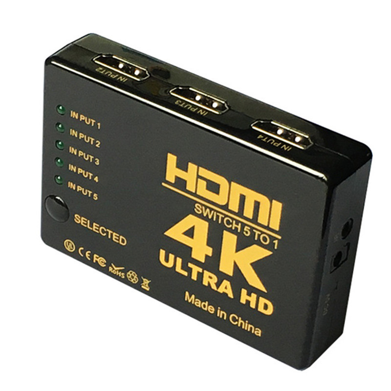 HDMI prekidač 5x1, 4K 30 Hz, s daljinskim upravljačem