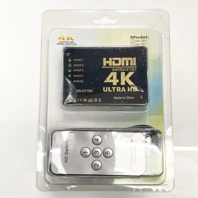 HDMI prekidač 5x1, 4K 30 Hz, s daljinskim upravljačem