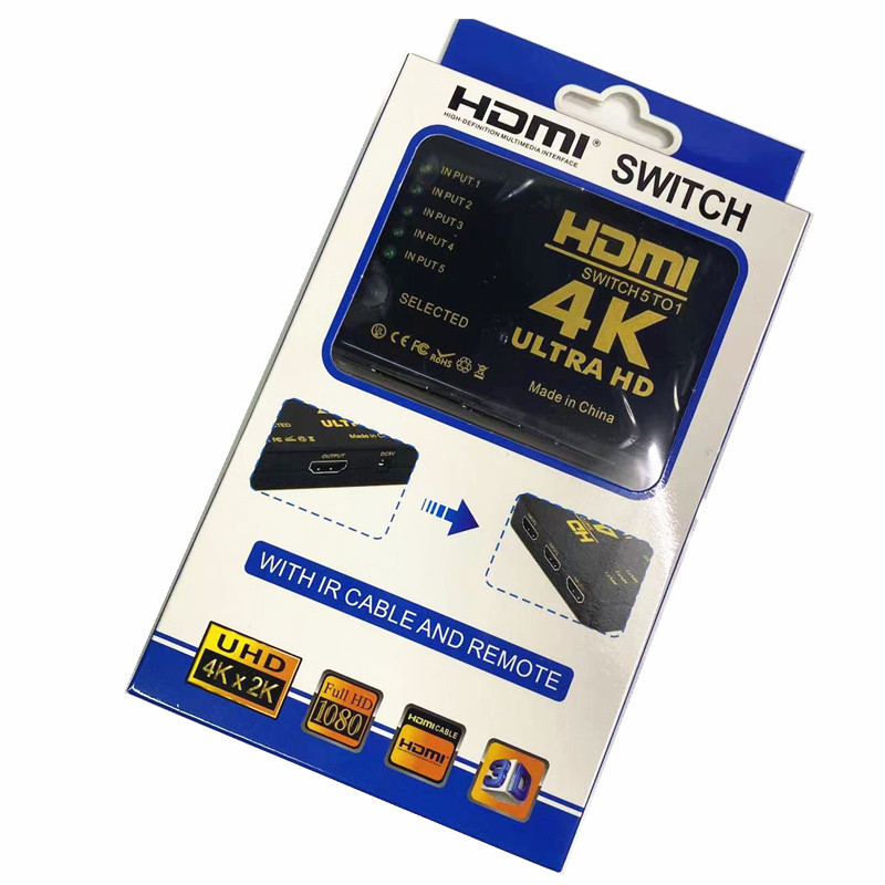 HDMI prekidač 5x1, 4K 30 Hz, s daljinskim upravljačem