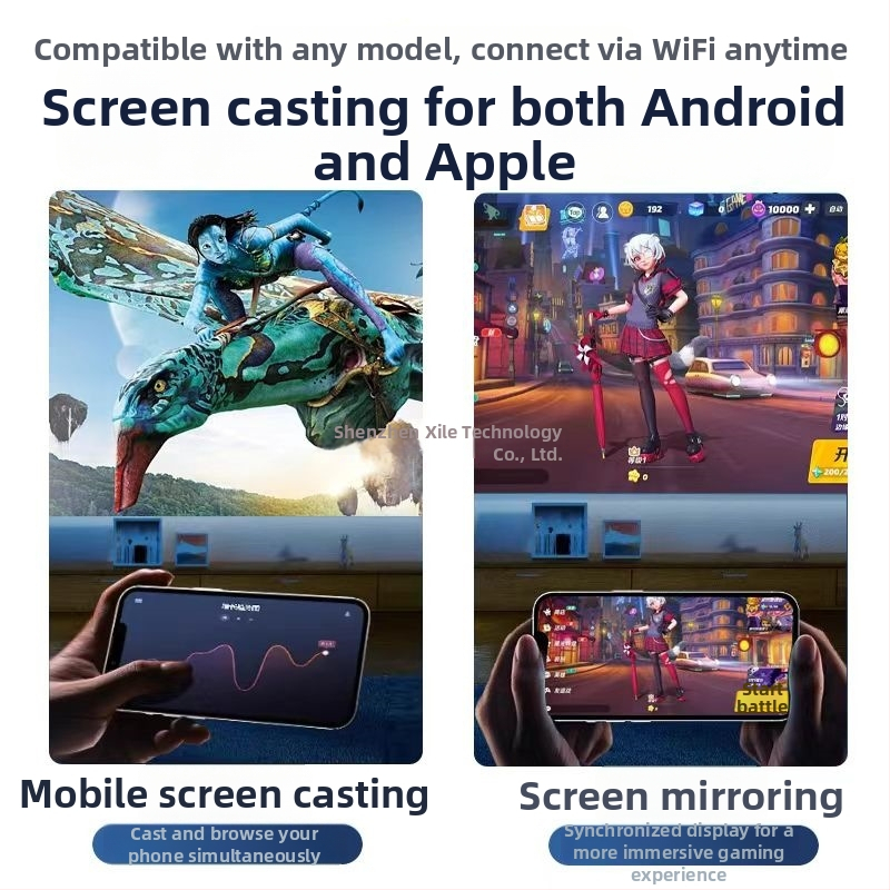 Inteligentný domáci projektor, Ultra HD domáce kino, projekcia na stenu s Wi‑Fi, ochrana zraku