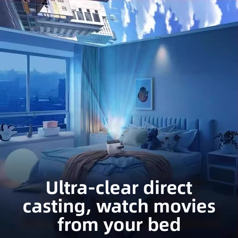 Inteligentný domáci projektor, Ultra HD domáce kino, projekcia na stenu s Wi‑Fi, ochrana zraku