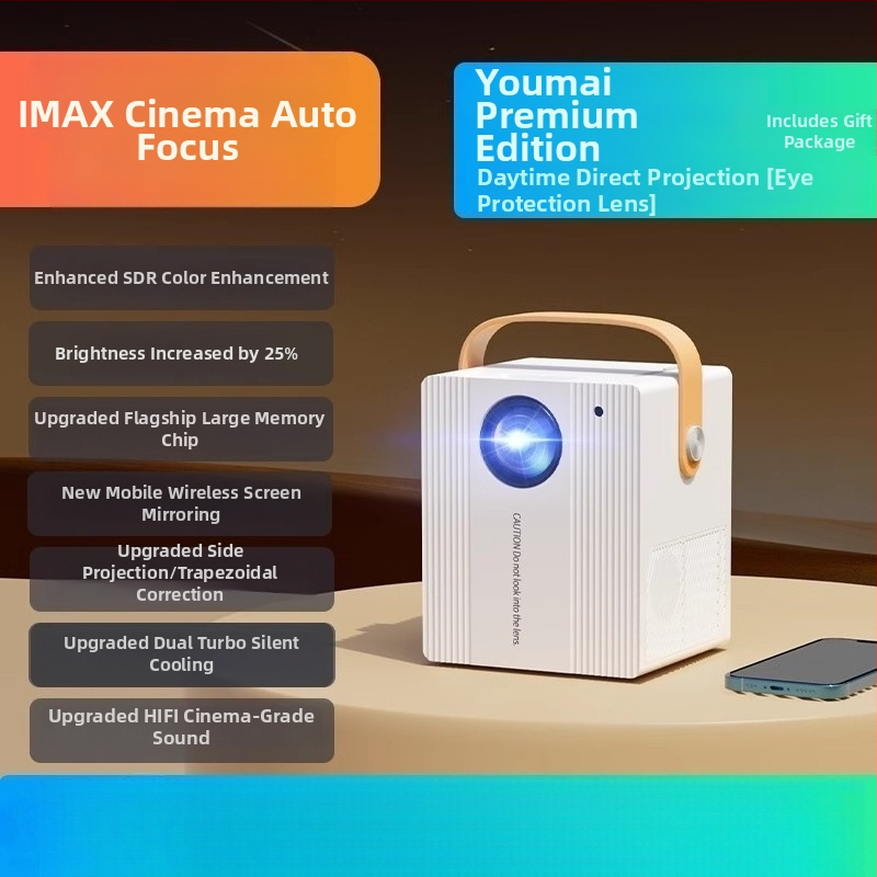 Inteligentný domáci projektor, Ultra HD domáce kino, projekcia na stenu s Wi‑Fi, ochrana zraku