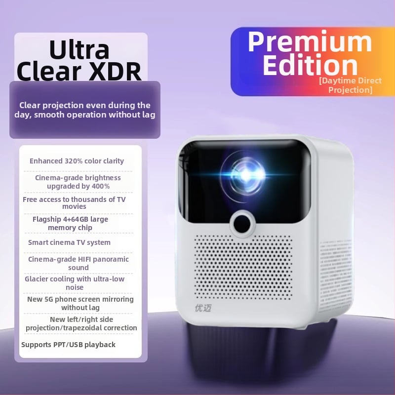 Inteligentný domáci projektor, Ultra HD domáce kino, projekcia na stenu s Wi‑Fi, ochrana zraku