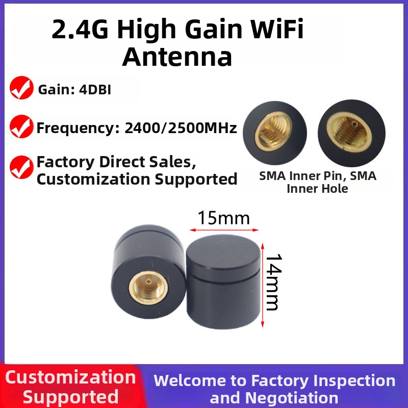 Vonkajšia gumová tyčová 2,4 GHz anténa pre inteligentný domov, tlačidlová anténa, Bluetooth/Wi‑Fi router a sieťová karta