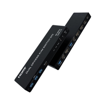 KVM prekidač za dvije ploče, 2-in-2-out HDMI/DP, dijeljena tipkovnica i miš, model IMX-HDP22, rezolucija 7680x4320, kabel 10 m