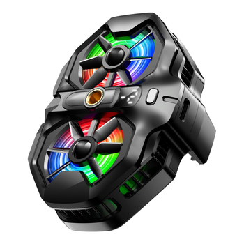 Răcitor pentru telefon cu două ventilatoare, răcire semiconductoră, clips de prindere pe spate, afișaj digital (DL21, 20W, Type-C, ABS, 150 g)