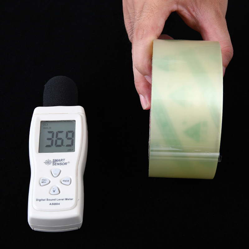 Bandă de ambalare din film BOPP, transparentă și silențioasă, adeziv pe bază de apă, grosime film 50 µm, grosime adeziv 1,5