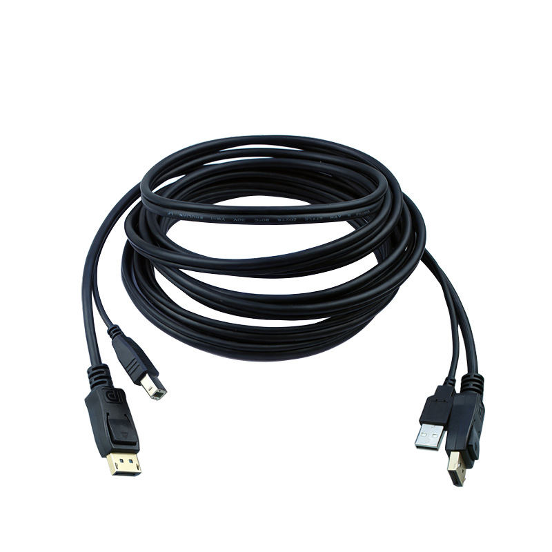 DP USB KVM διακόπτης με καλώδιο, 4K DP+USB, καλώδιο με διπλή κεφαλή DP/MiniDP, Μοντέλο DP&USB2.0KVM-01