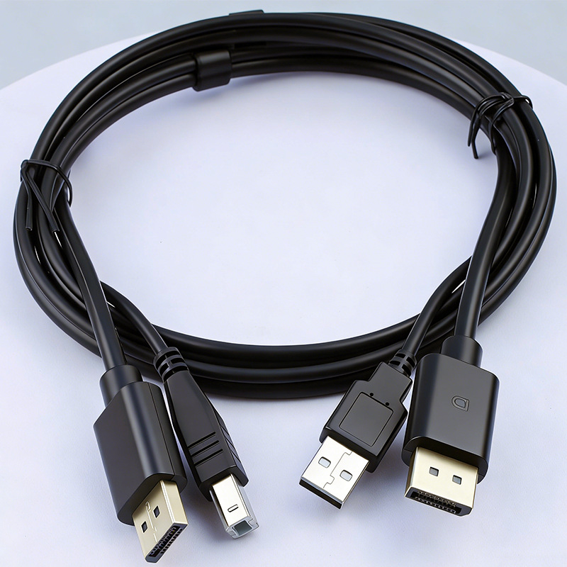 DP USB KVM διακόπτης με καλώδιο, 4K DP+USB, καλώδιο με διπλή κεφαλή DP/MiniDP, Μοντέλο DP&USB2.0KVM-01