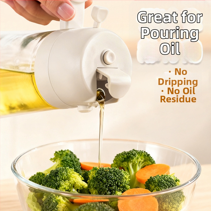 Staklena bočica za ulje s PP konstrukcijom, dvostruka primjena, pritisnite za raspršivanje, prehrambena kvaliteta