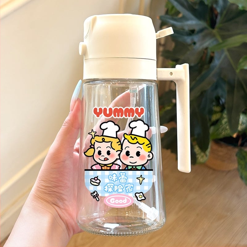 Staklena bočica za ulje s PP konstrukcijom, dvostruka primjena, pritisnite za raspršivanje, prehrambena kvaliteta