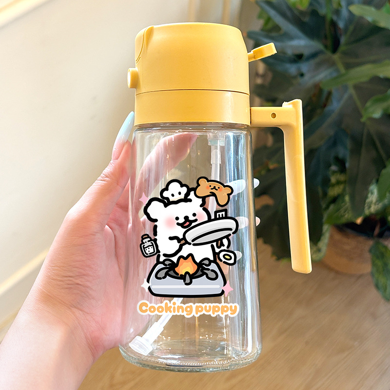 Staklena bočica za ulje s PP konstrukcijom, dvostruka primjena, pritisnite za raspršivanje, prehrambena kvaliteta