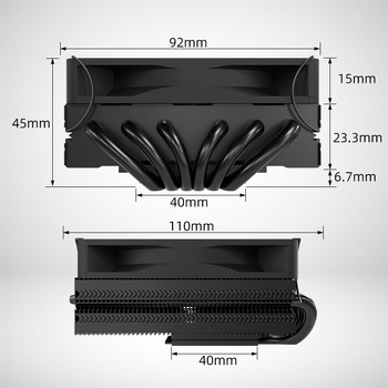 Cooler pentru CPU HP450V6 cu 6 conducte termice, aliaj cupru-aluminiu, 800-1800 RPM, compatibil LGA1700