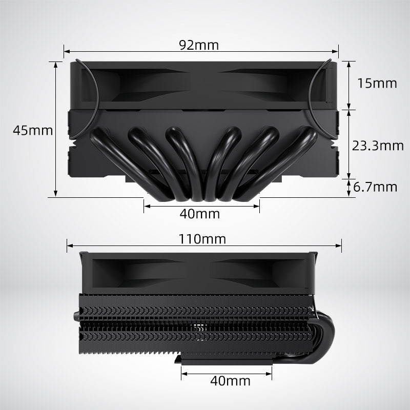 Cooler pentru CPU HP450V6 cu 6 conducte termice, aliaj cupru-aluminiu, 800-1800 RPM, compatibil LGA1700