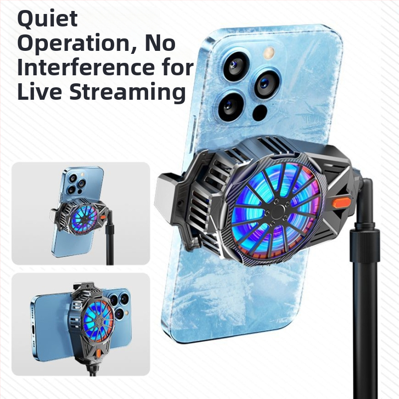 Feilibake X57 Ψύκτης κινητού τηλεφώνου — Type-C σύνδεση, 45 mm ανεμιστήρας, κατασκευή ABS + αλουμινίου κράμα, συμβατό με iPhone και Android, έλεγχος θερμοκρασίας σε 3 ταχύτητες