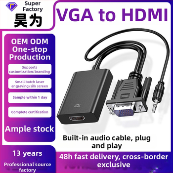 Pretvarač VGA na HDMI s audio kabelom, za PC, 1080P, USB napajanje, kompatibilan s Windows 10