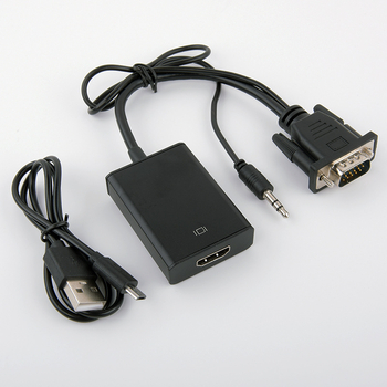 Pretvarač VGA na HDMI s audio kabelom, za PC, 1080P, USB napajanje, kompatibilan s Windows 10